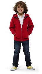 Obrázky: Arora dětská mikina s kapucí na zip červená 152