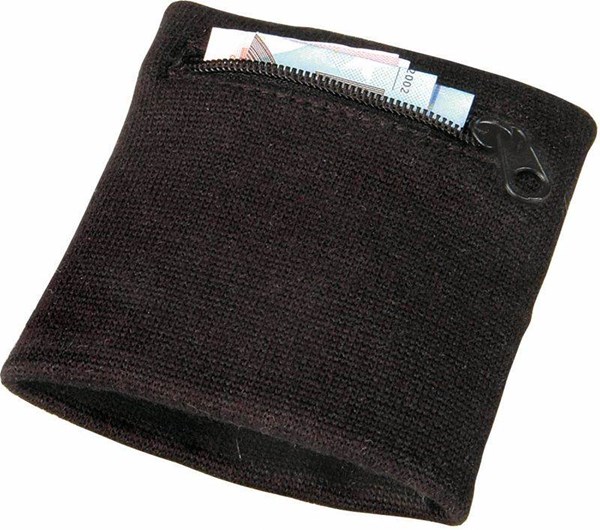 Obrázky: Černá pružná bavlněná peněženka/nátepník na ruku