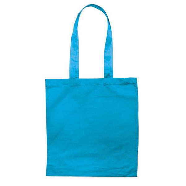 Obrázky: Tyrkysová bavlněná nákupní taška 140 g/m2