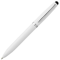 Obrázky: Bílé kovové kuličkové pero se stylus hrotem