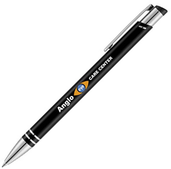 Obrázky: Černé kovové kuličkové pero, černá náplň, Obrázek 3