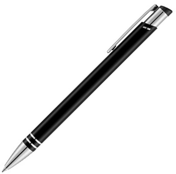 Obrázky: Černé kovové kuličkové pero, černá náplň, Obrázek 4