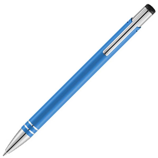 Obrázky: Modré kovové kuličkové pero, černá náplň, Obrázek 1