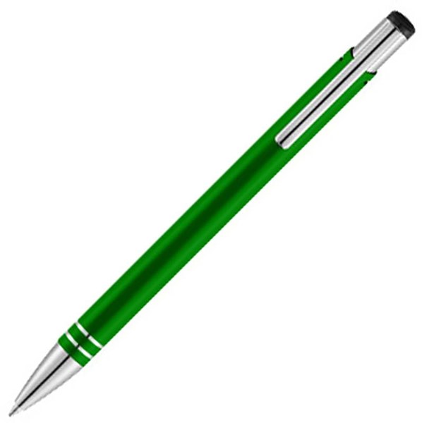 Obrázky: Zelené kovové kuličkové pero, černá náplň