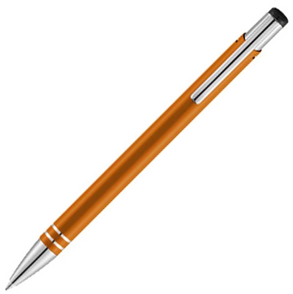 Obrázky: Oranžové kovové kuličkové pero, černá náplň, Obrázek 1