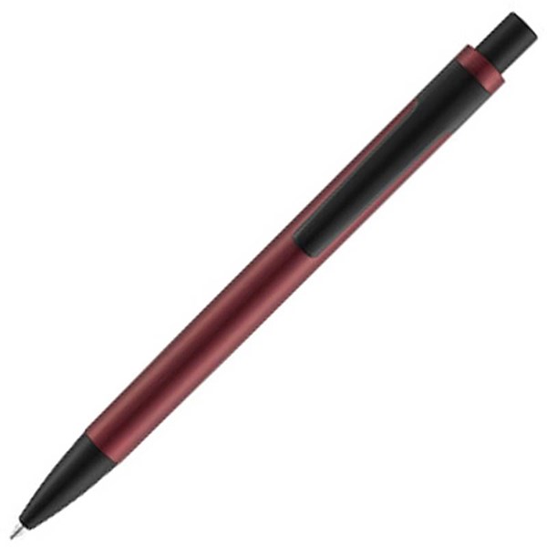 Obrázky: Matné kovové kuličkové pero červené, černá náplň