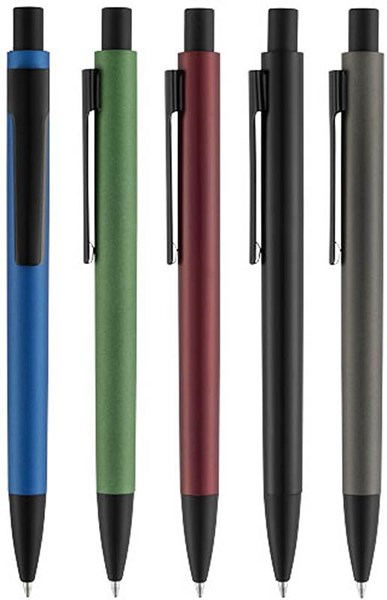 Obrázky: Matné kovové kuličkové pero zelené, černá náplň, Obrázek 2