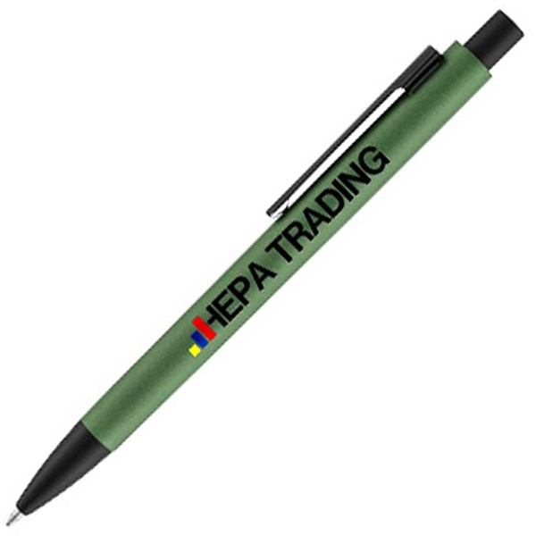 Obrázky: Matné kovové kuličkové pero zelené, černá náplň, Obrázek 4