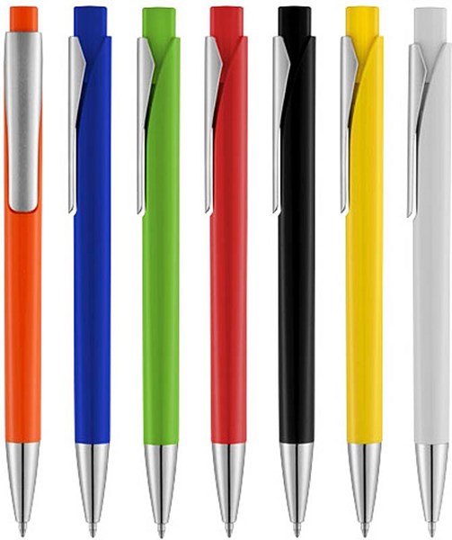 Obrázky: Plastové pero s mírně hranatým tvarem bílé, MN, Obrázek 2