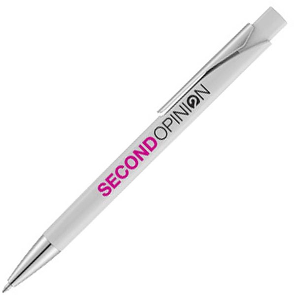 Obrázky: Plastové pero s mírně hranatým tvarem bílé, MN, Obrázek 4