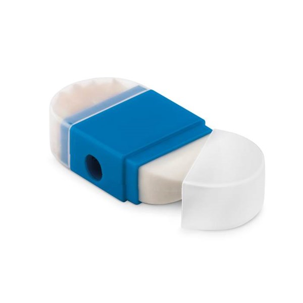 Obrázky: Modré ořezávátko s gumou v plastovém krytu