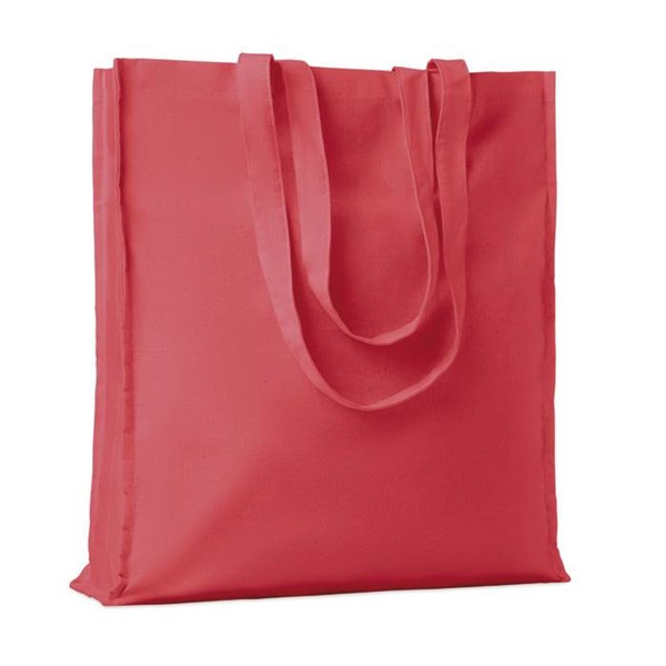 Obrázky: Červená bavlněná nákupní taška 140 g/m2