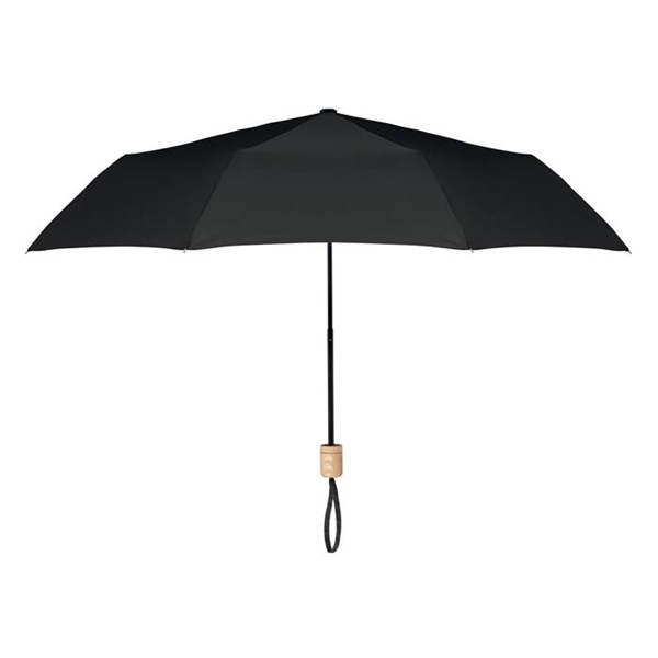 Obrázky: Černý skládací deštník s dřevěným držadlem