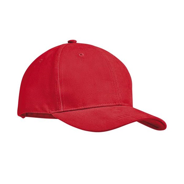Obrázky: Červená 6 panel. kšiltovka z česané bavlny
