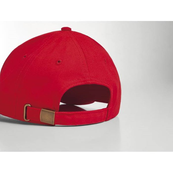 Obrázky: Červená 6 panel. kšiltovka z česané bavlny, Obrázek 2
