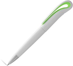 Obrázky: Bílo-zelené pero s extra klipem,modrá náplň