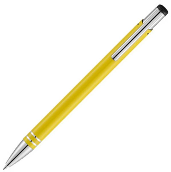 Obrázky: Žluté kovové kuličkové pero, černá náplň, Obrázek 1