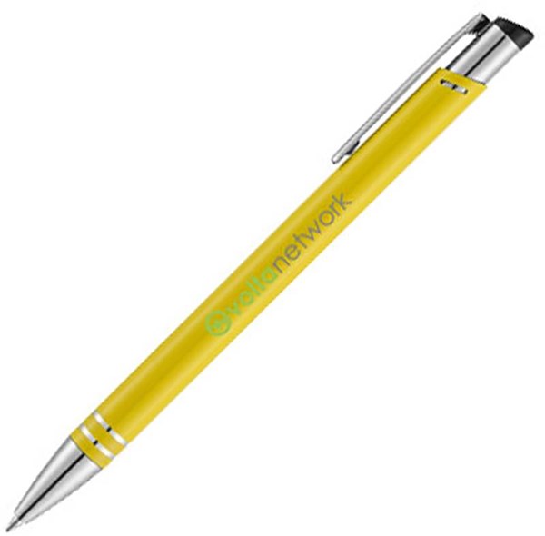 Obrázky: Žluté kovové kuličkové pero, černá náplň, Obrázek 4