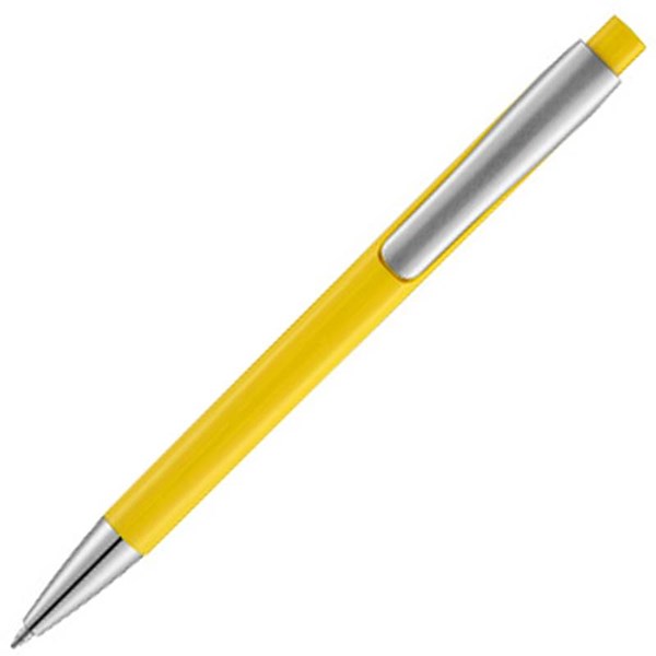 Obrázky: Plastové pero s mírně hranatým tvarem žluté, MN