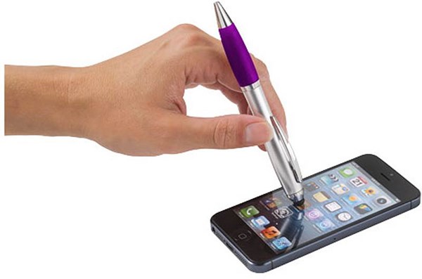 Obrázky: Stříbrné pero a stylus s fialovým úchopem, ČN, Obrázek 2