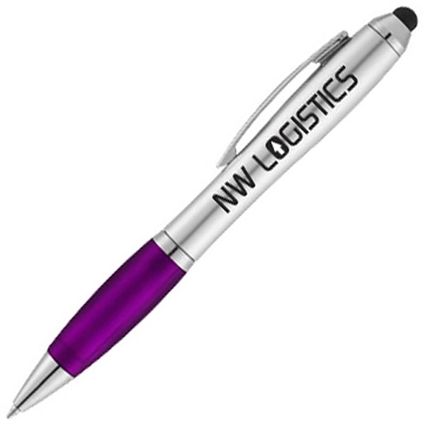Obrázky: Stříbrné pero a stylus s fialovým úchopem, ČN, Obrázek 4