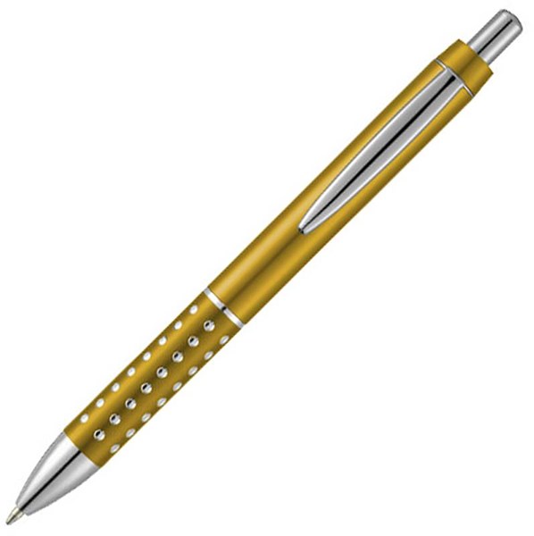 Obrázky: Žluté kuličkové pero, zdobený úchop,MN