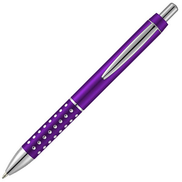 Obrázky: Fialové kuličkové pero, zdobený úchop, MN, Obrázek 1