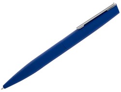 Obrázky: Modré kovové kuličkové pero s pryžovým povrchem,ČN