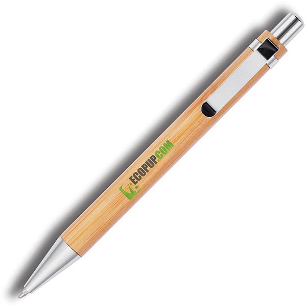 Obrázky: Bambusové pero s kovovým hrotem a klipem, hnědá, Obrázek 5