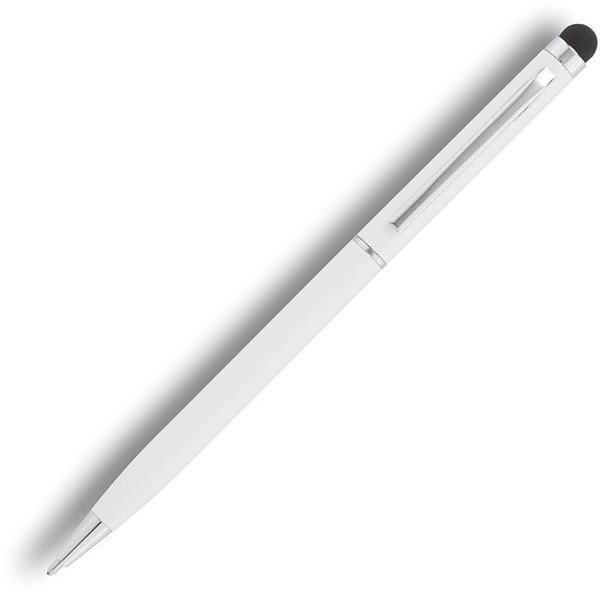 Obrázky: Bílé tenké kovové kuličkové pero se stylusem, Obrázek 3