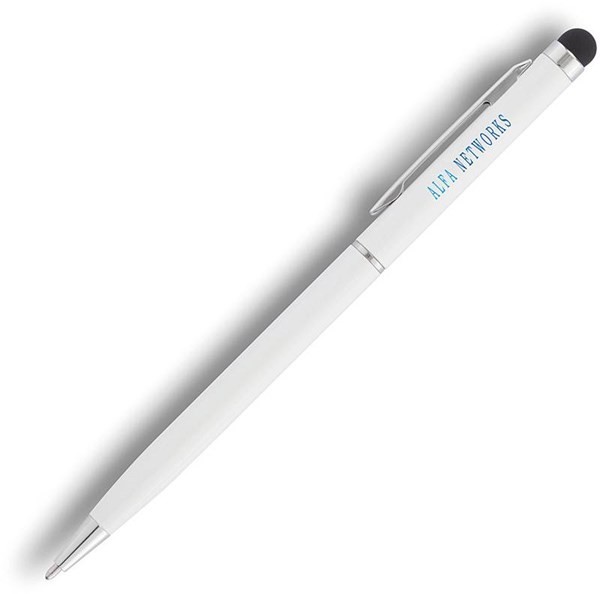 Obrázky: Bílé tenké kovové kuličkové pero se stylusem, Obrázek 5