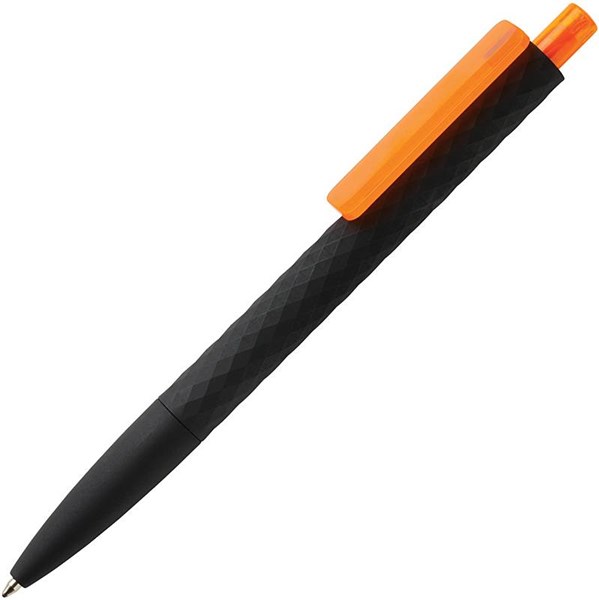 Obrázky: Černé pero Smooth touch s diamant.vzor,oranž.klip