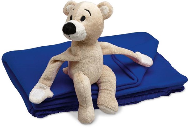 Obrázky: Dětská modrá fleecová deka s medvídkem, Obrázek 2