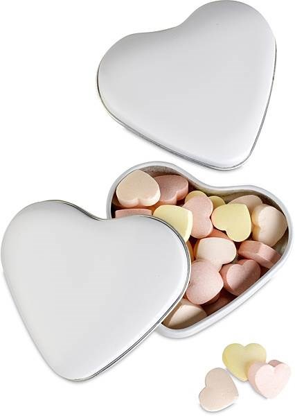 Obrázky: Srdíčkové bonbóny v bílé  krabičce Lovemint
