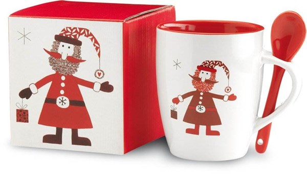 Obrázky: Vánoční keramický hrnek se lžičkou a dekorem Santy, Obrázek 2