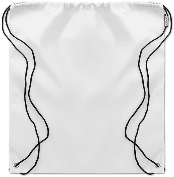 Obrázky: Bílý batoh se šňůrkami ze 190T RPET, Obrázek 2