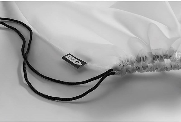 Obrázky: Bílý batoh se šňůrkami ze 190T RPET, Obrázek 3