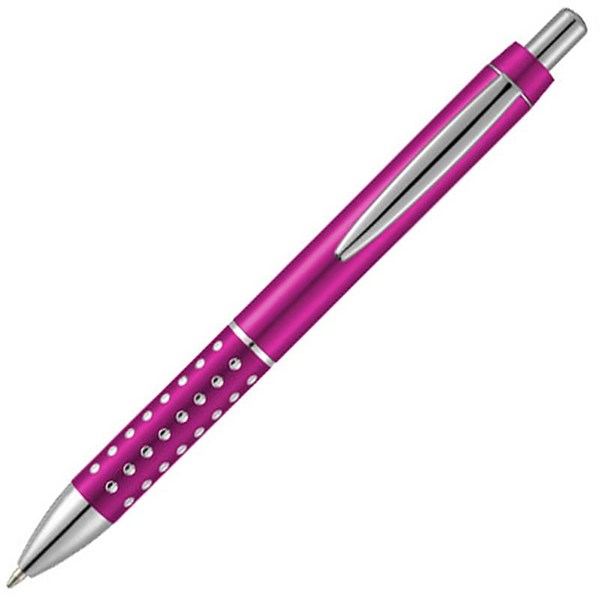 Obrázky: Růžové kuličkové pero, zdobený úchop, MN