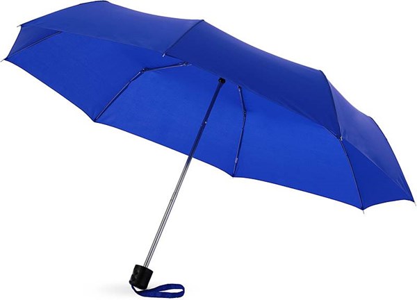 Obrázky: Královsky modrý třídílný skládací deštník mechan.