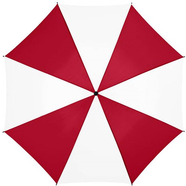 Obrázky: Červenobílý automat. deštník s tvarovaným držadlem, Obrázek 2