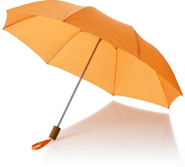 Obrázky: Oranžový skládací deštník, rovná rukojeť