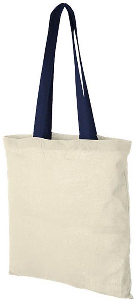 Obrázky: Bavlněná nákupní taška s námořně modrými držadly