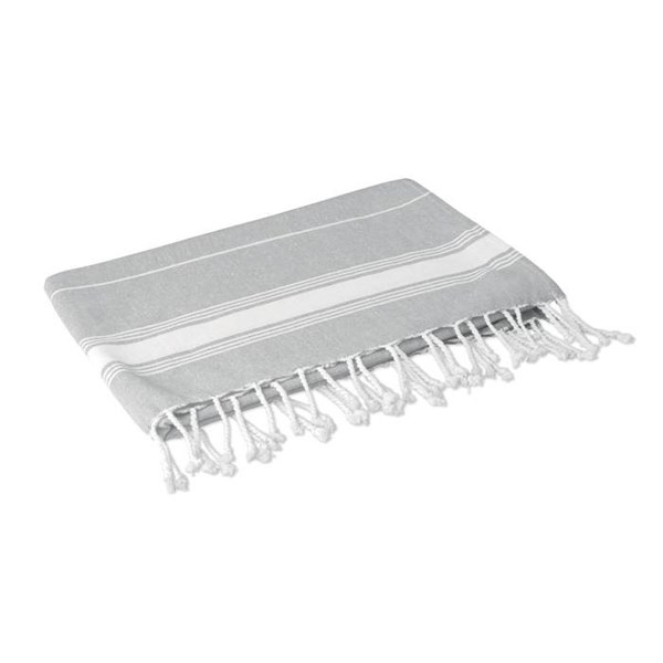 Obrázky: Šedá bavlněná plážová osuška s třásněmi, Obrázek 2