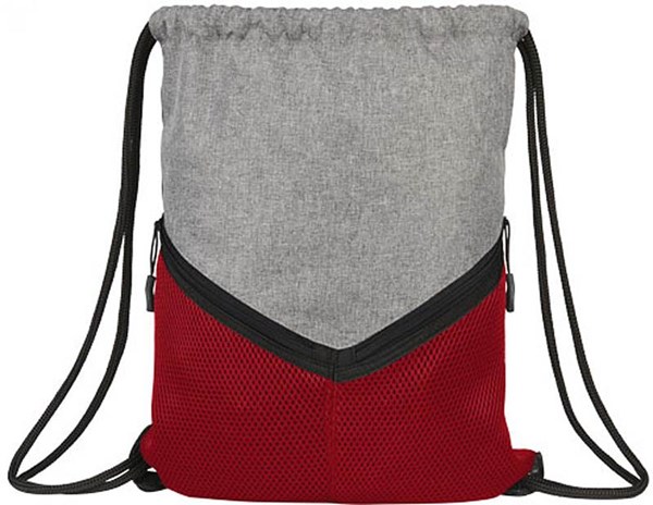 Obrázky: Červeno-šedý sportovní stahovací batoh, Obrázek 3
