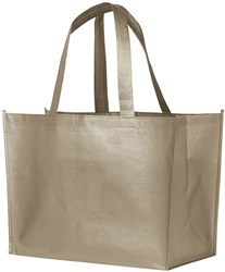Obrázky: Pružná laminovaná nákupní taška, zlatavá barva niklu