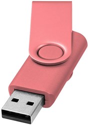 Obrázky: Twister metal růžový USB flash disk, 2GB