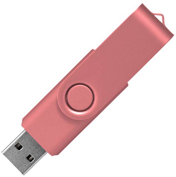 Obrázky: Twister metal růžový USB flash disk, 2GB, Obrázek 3