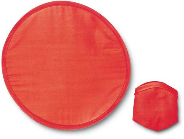 Obrázky: Skládací frisbee - červený nylonový létající talíř