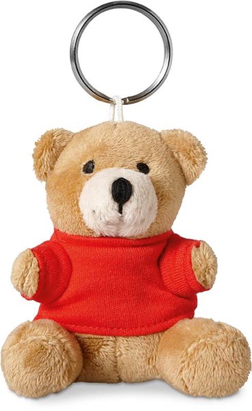 Obrázky: Plyšový medvídek přívěsek na klíče, červené triko