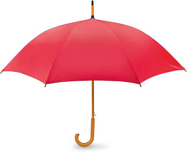 Obrázky: Červený automatický deštník se zahnutou ručkou